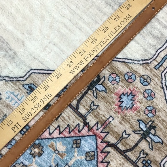 🐎 Brighton Tan Leather Cream Stitched Silver Metal Embossed Buckle and End Cap - Picture 8 of 15